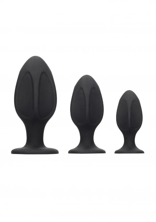 Ouch Diamond Shape Butt Plug Set Black Shots Toys Anal