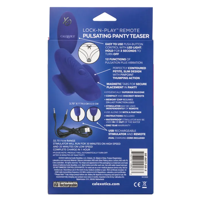 CalExotics LockNPlay Remote Pulsating Panty Teaser Female Sex Toys