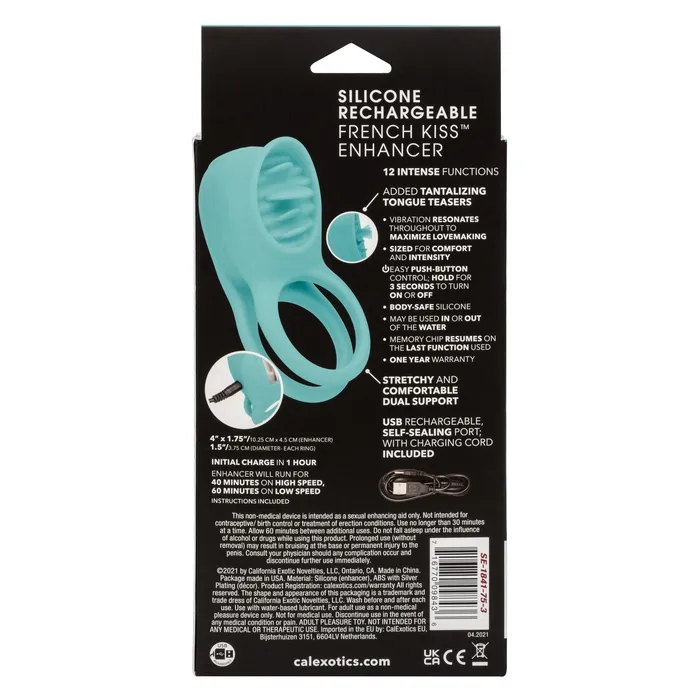 Female Sex Toys CalExotics Silicone Rechargeable French Kiss Enhancer