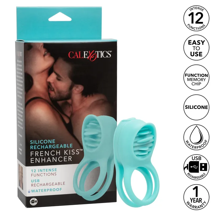 Female Sex Toys CalExotics Silicone Rechargeable French Kiss Enhancer