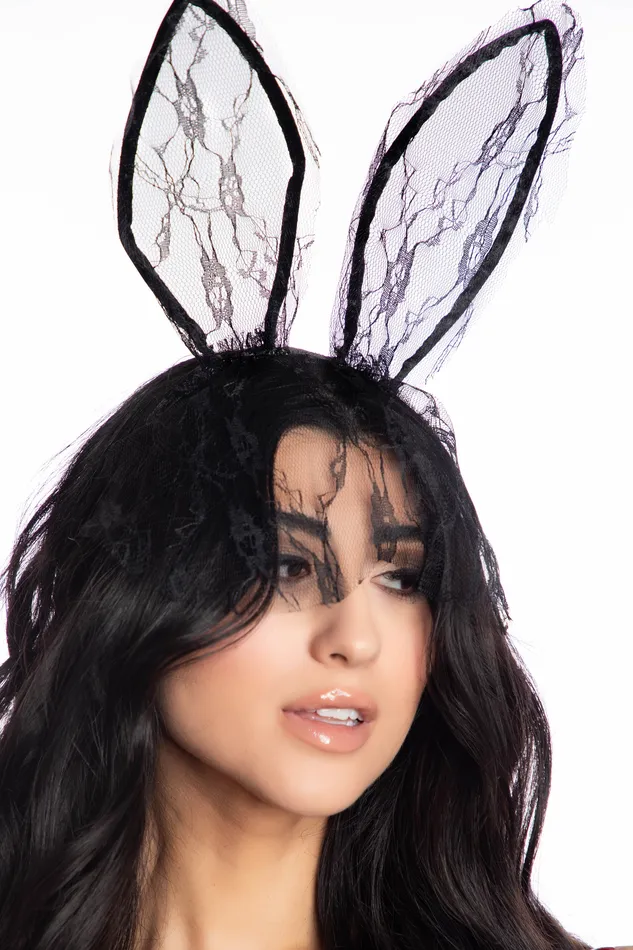 Female Sex Toys Chocolate Walrus Black Lace Bunny Ears With Veil