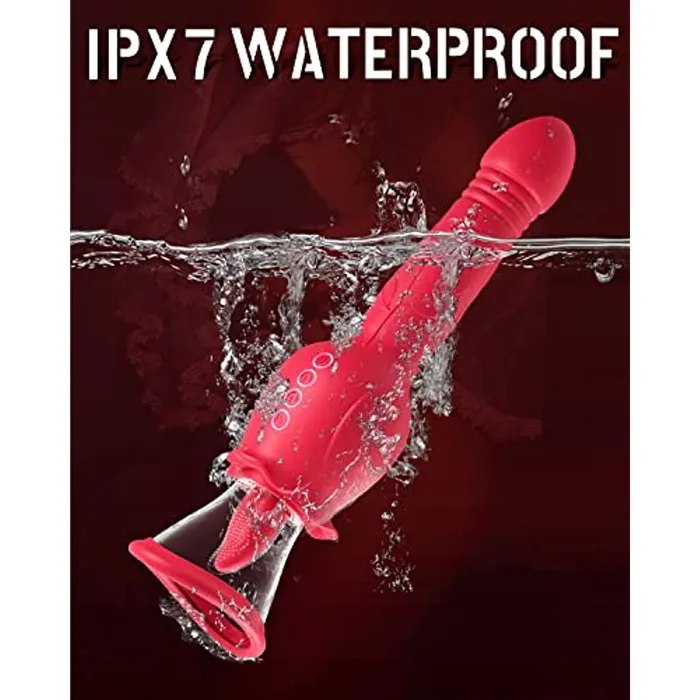 4 in 1 Rose Sucking Thrusting Clitoral Stimulator with 2 Cups Sohimi Female Sex Toys