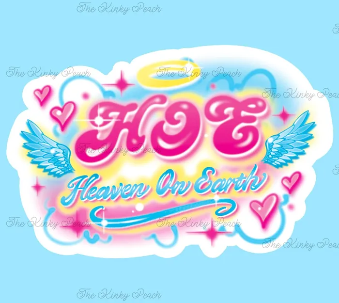 HOE Heaven On Earth Sticker The Kinky Peach Female Sex Toys