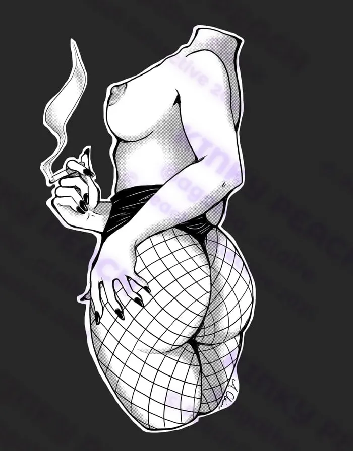 Smoke and Fishnets Sticker Agatha Claire Vibrators