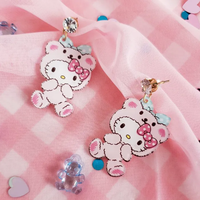 Vibrators The Kinky Peach Cuddly Kitty Earrings