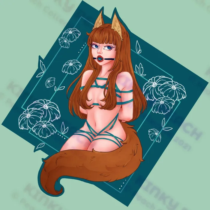 Vibrators The Kinky Peach Shibari Fox Sticker