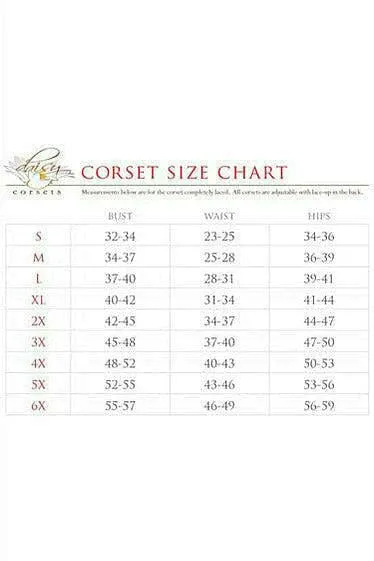 Daisy Corsets Anal Top Drawer Black Brocade Faux Leather Steel Boned Corset