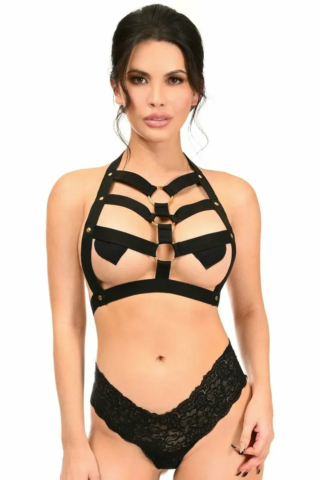 Female Sex Toys Stretchy Body Harness w Hardware Daisy Corsets