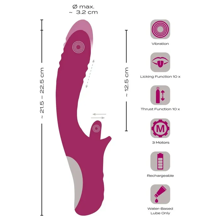 Javida Licking Thrusting Rabbit Vibrator Javida Female Sex Toys