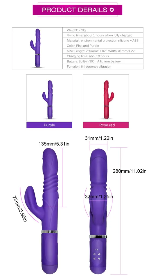 Vibrators Own Pleasures Rotating and Thrusting Rabbit Vibrator